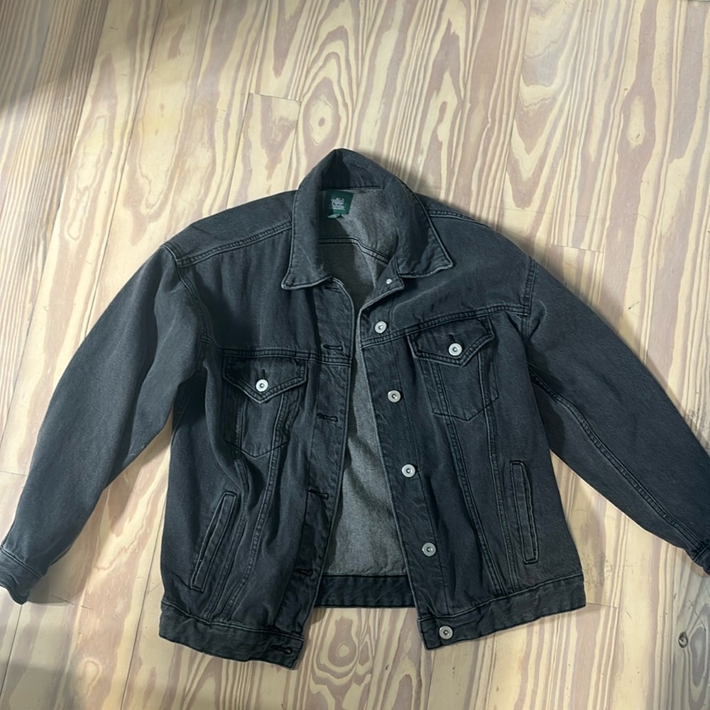 oversized washed black jacket